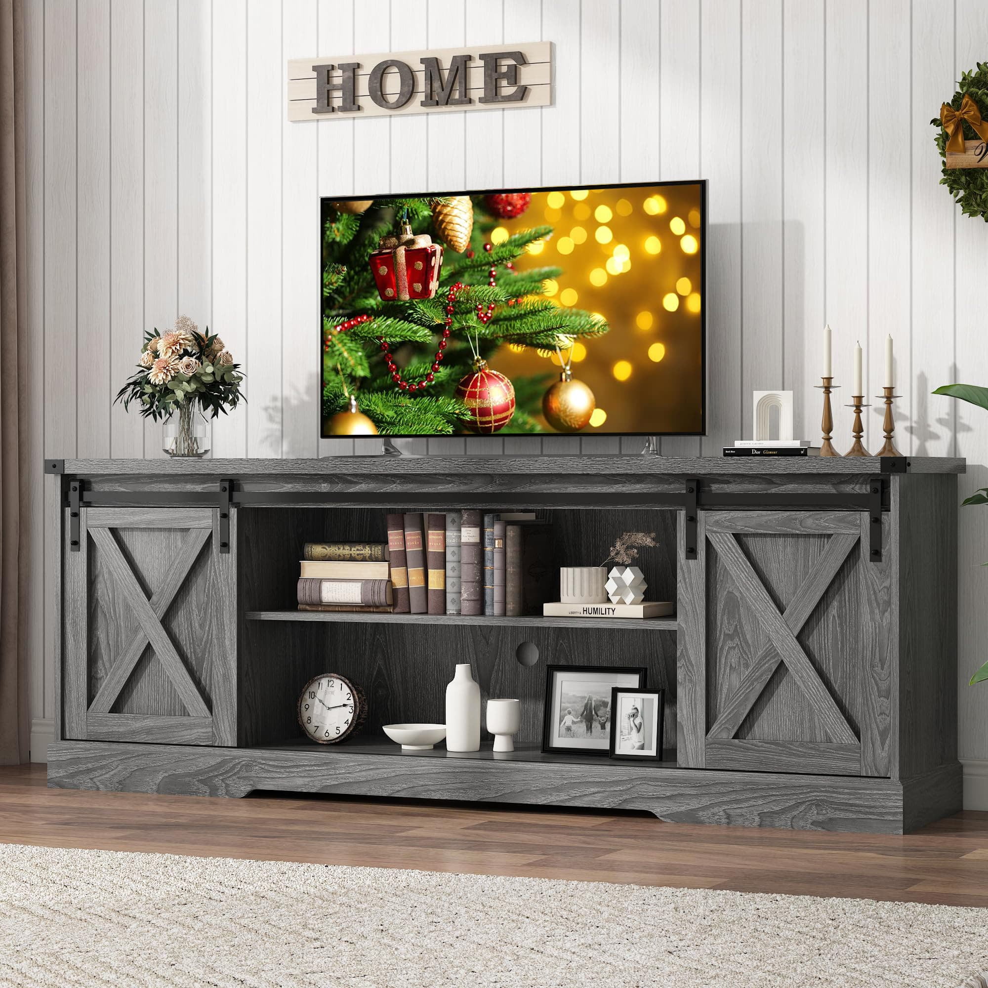 Chvans Farmhouse TV Stand for up 80