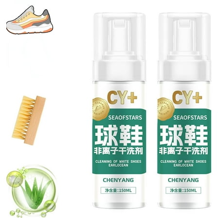 Chyang Active Foam Sneaker Cleaner, Deep Clean, Non-Ionic Neutral Formula, No-Rinse Convenience, For All Shoes