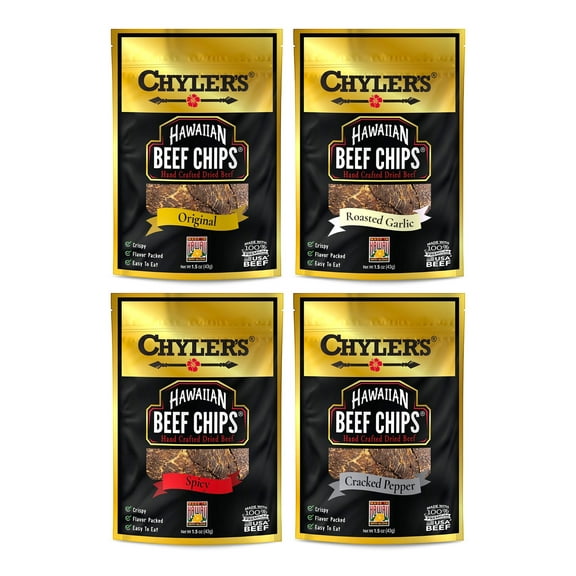 Chylers Beef Chips Variety Pack (4 bags)