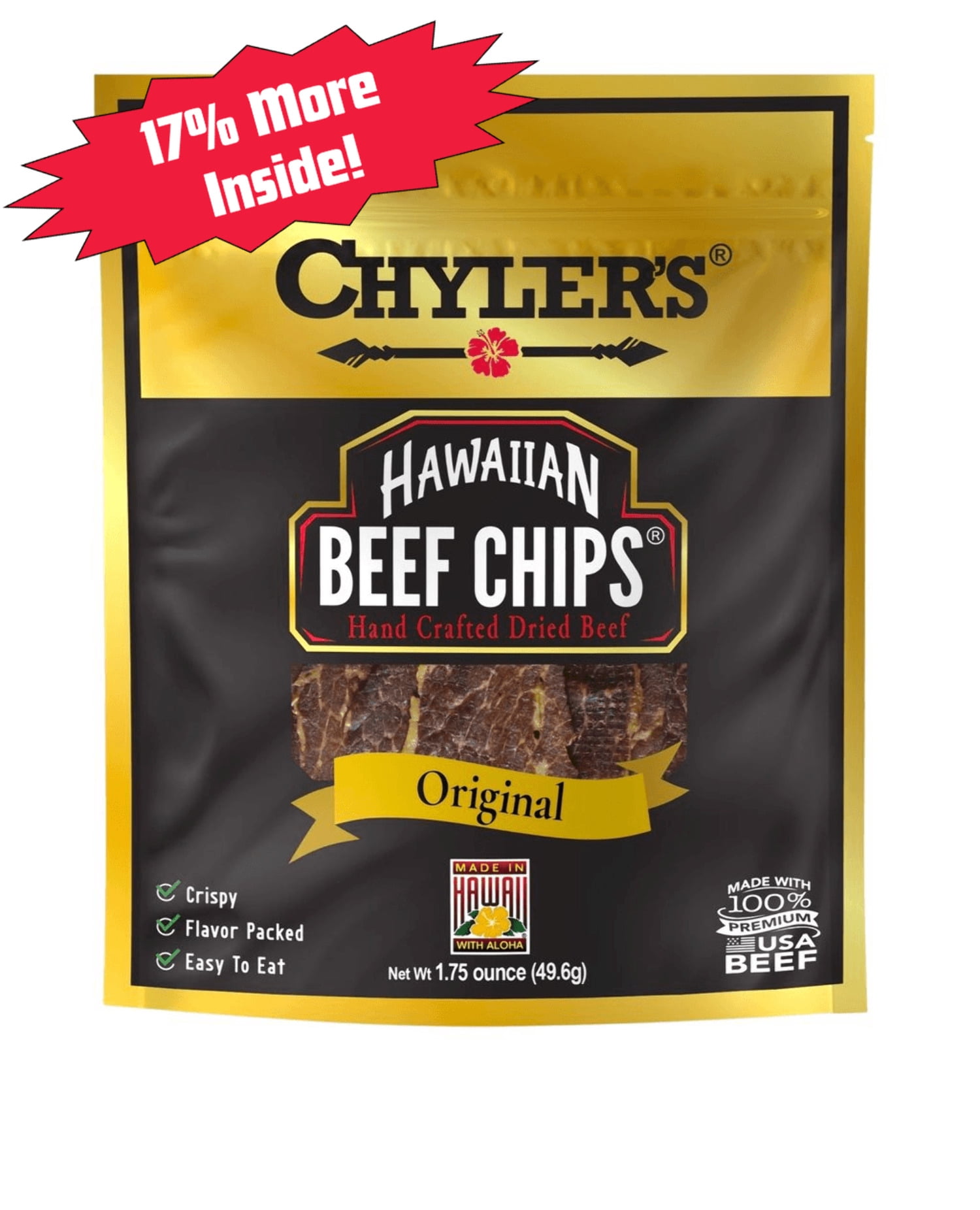 Chyler's Hawaiian Beef Chips - Original (Pack of 3)