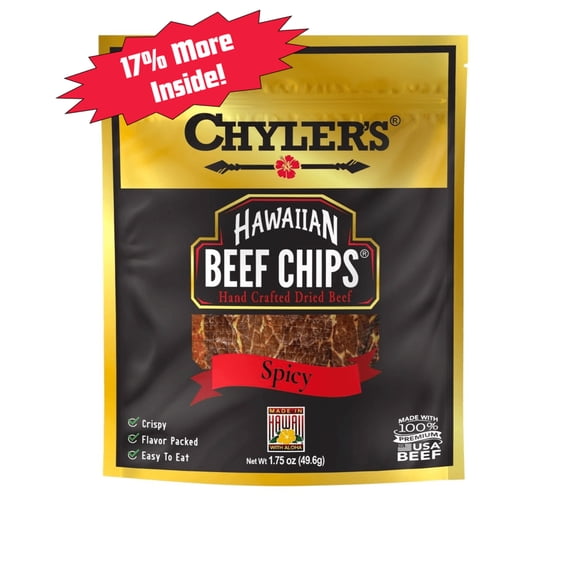 Chyler's Hawaiian Beef Chips - Spicy (Pack of 3)