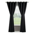 thumbnail image 1 of Chyna Blackout Window Curtain Panels with Tiebacks, Grommet, Charcoal, 50" x 108", 1 of 17