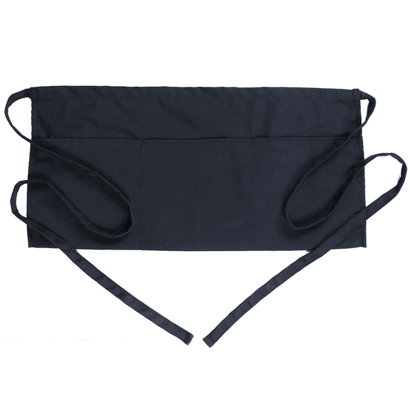 Aprons Organize Chynsoict Black Waist Apron with 3 Pockets - Adjustable Server Apron ...