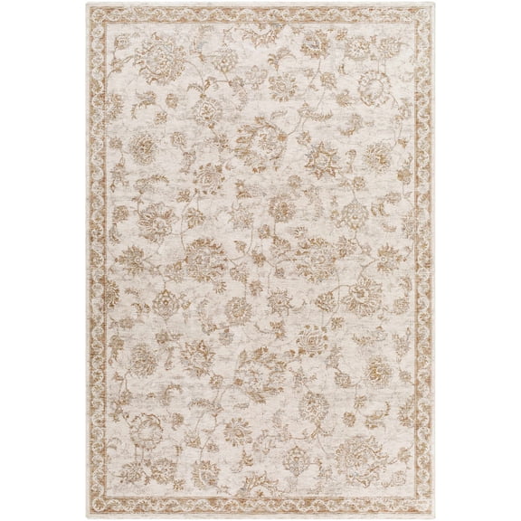 BoutiqueRugs Chyron Traditional Area Rug - Olive, Cream, Tan - 5'3" Round
