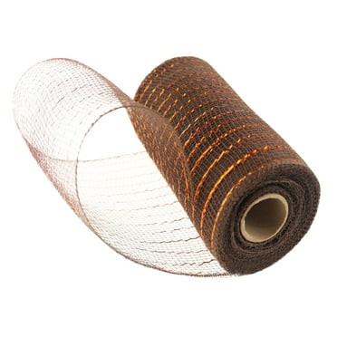 Chziua Chocolate Brown Mesh Ribbon,6 inch x 30 feet(10Yard), Use for Wreath Swags and Christmas Tree Decorating (Non-Metallic)