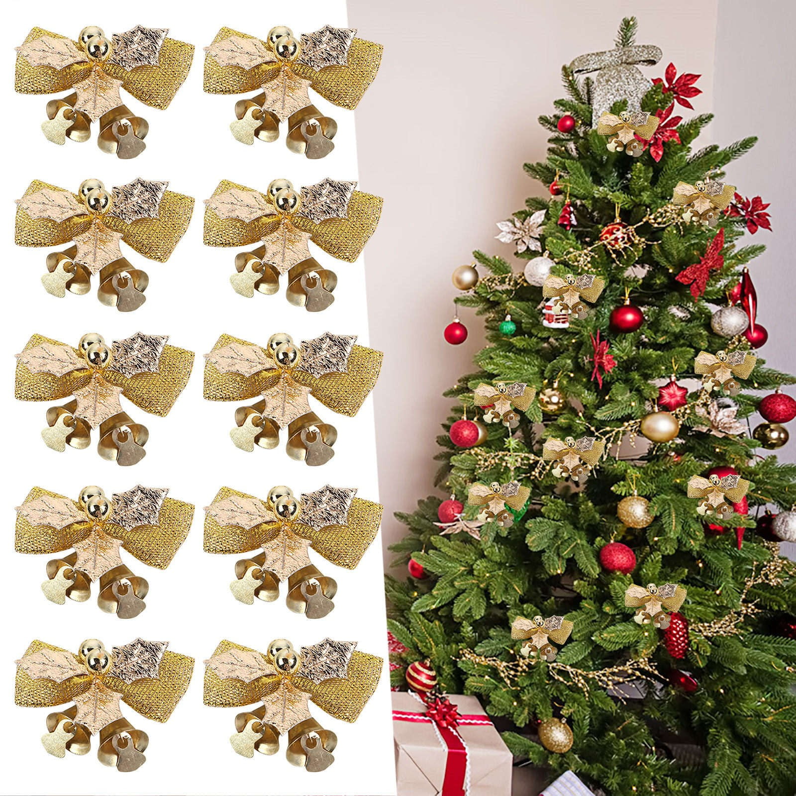 Chziua Hangs Jingle Bells Christmas Bows Crafts Christmas Mini Bows