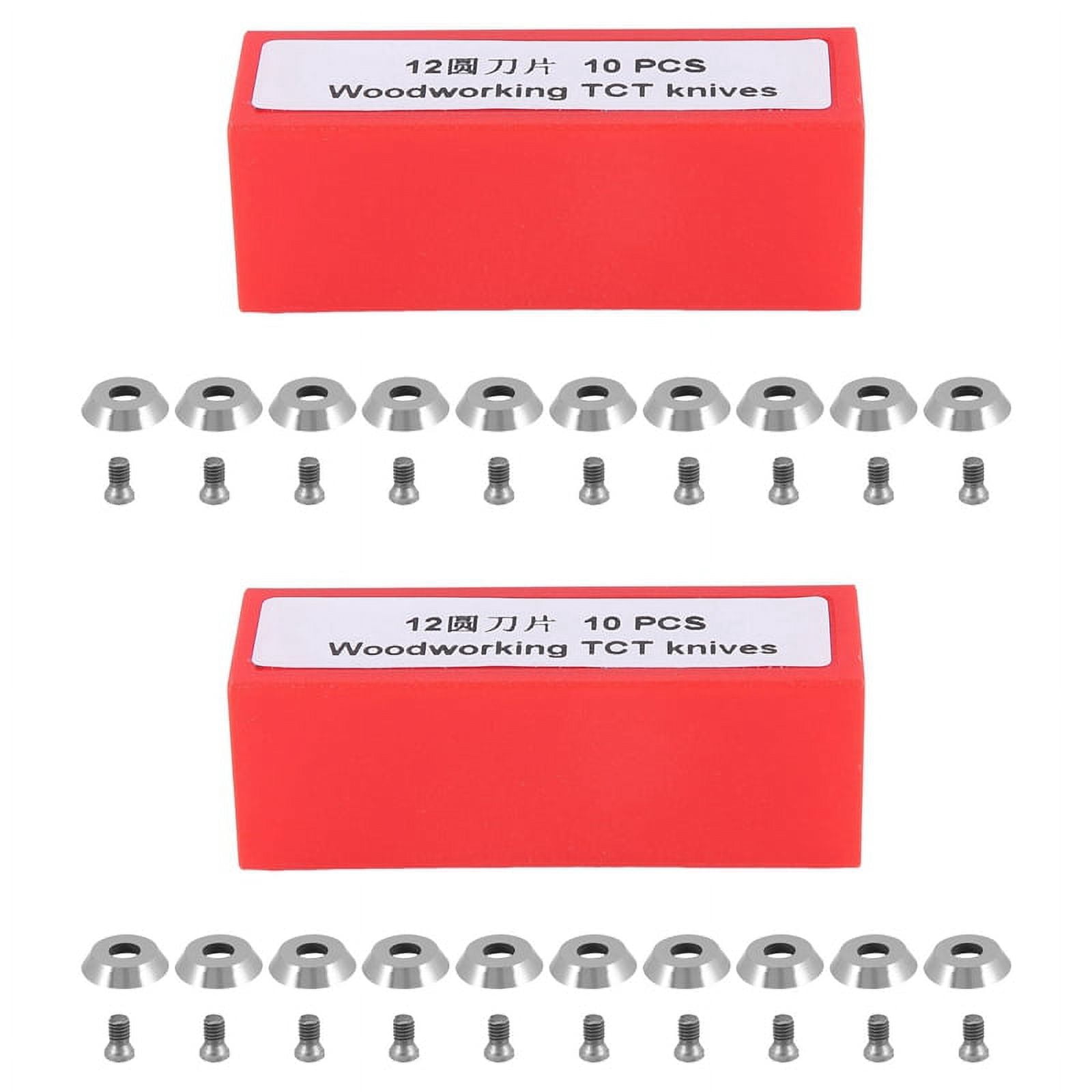 12mm Round Carbide Insert Cutters For Woodturning – Pack Of 10 Tips With Screws, Fits Ci3 & Similar Lathe Tools