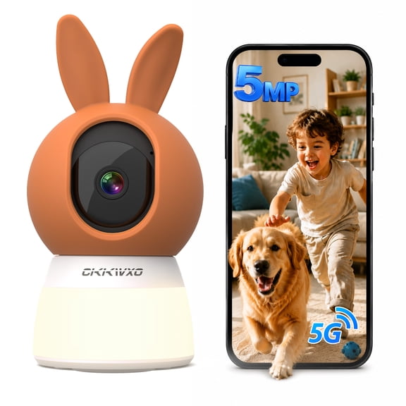 CiKiKWXO Smart Home Indoor Camera, Color Night Vision with Soft Lighting, Wired 2.5K HD Security Surveillance Camera with Motion Detection and Tracking, Crying Detection