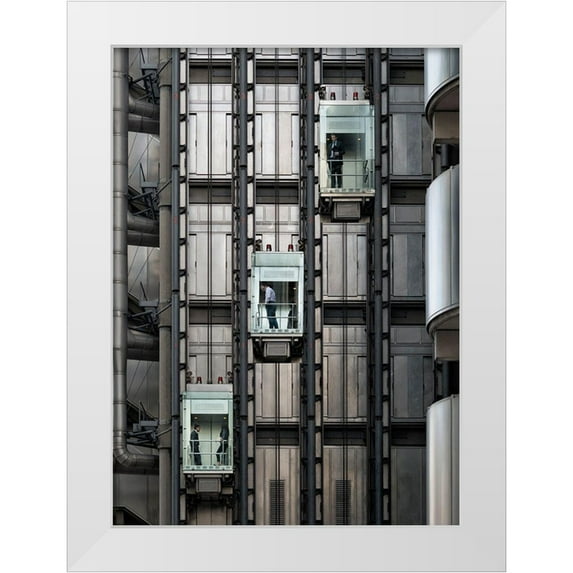 Cia, Inigo 19x24 White Modern Wood Framed Museum Art Print Titled - Tres En Raya