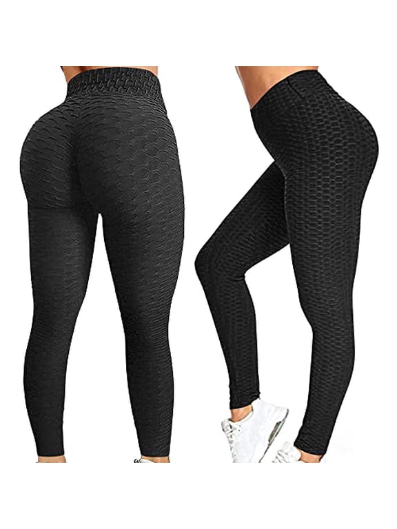 Best Workout Butt Lifting Leggings Seamless Scrunch Butt Leggings for Women, Tummy Control, Highwasted Yoga Pants Black - 3XL