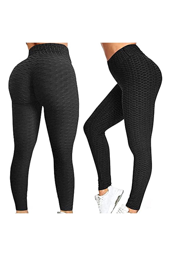 Best Workout Butt Lifting Leggings Seamless Scrunch Butt Leggings for Women, Tummy Control, Highwasted Yoga Pants Black - 3XL
