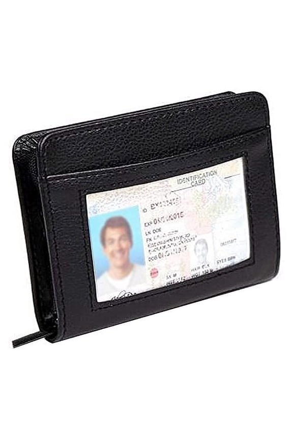 Slim Faux Leather Minimalist Wallet, RFID Blocking Credit Card Holder, Secure Your Essentials, Stylish and Protective Against Electronic Theft, Organize Your Cards & Cash (Black)