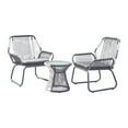 thumbnail image 1 of Ciao 3 Piece Outdoor Set, 2 Chairs, 1 Table, Gray Woven Rope and Steel, 1 of 5