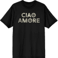 thumbnail image 1 of Ciao Amore Adult Black Crew Neck Short Sleeve Tee-Medium, 1 of 2