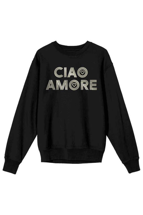 Ciao Amore Adult Black Crew Neck Sweatshirt-XXL