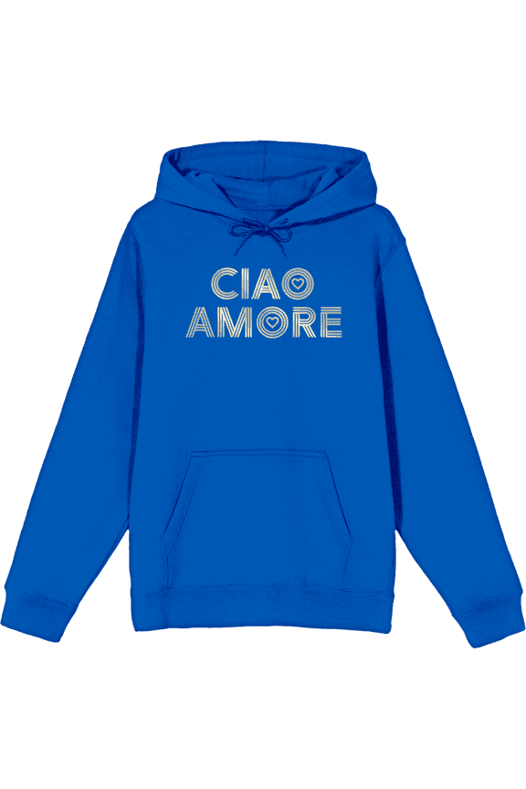 Ciao Amore Adult Blue Long Sleeve Hoodie-XL