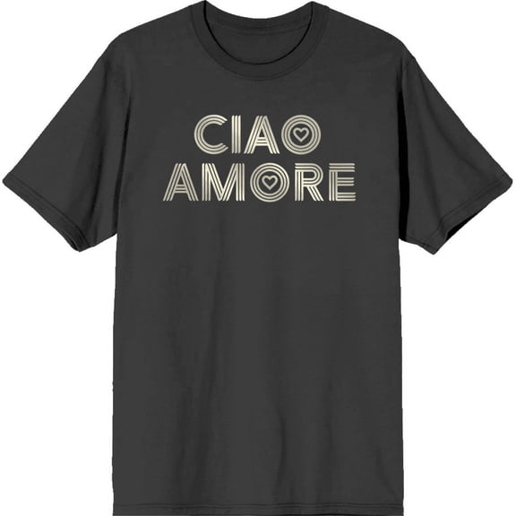 Ciao Amore Adult Charcoal Crew Neck Short Sleeve Tee-XS