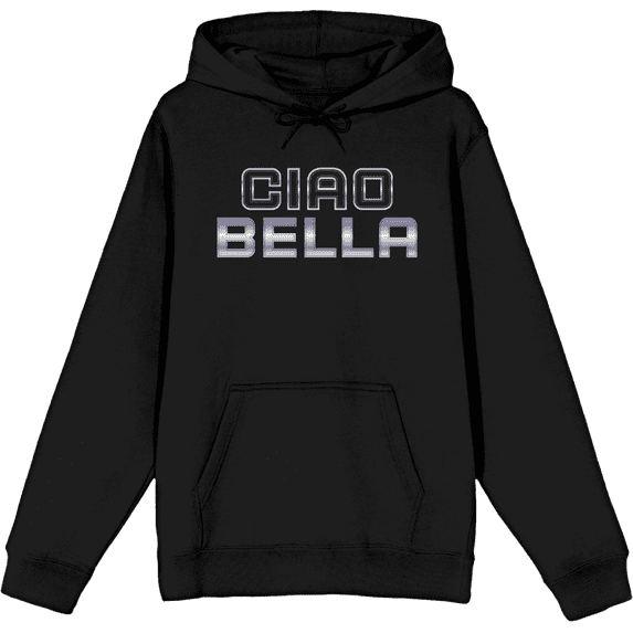 Ciao Bella Adult Black Long Sleeve Hoodie-XXL