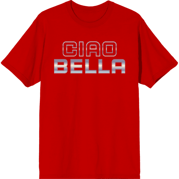 Ciao Bella Adult Red Crew Neck Short Sleeve Tee-Medium