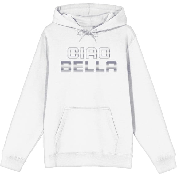 Ciao Bella Adult White Long Sleeve Hoodie-Small