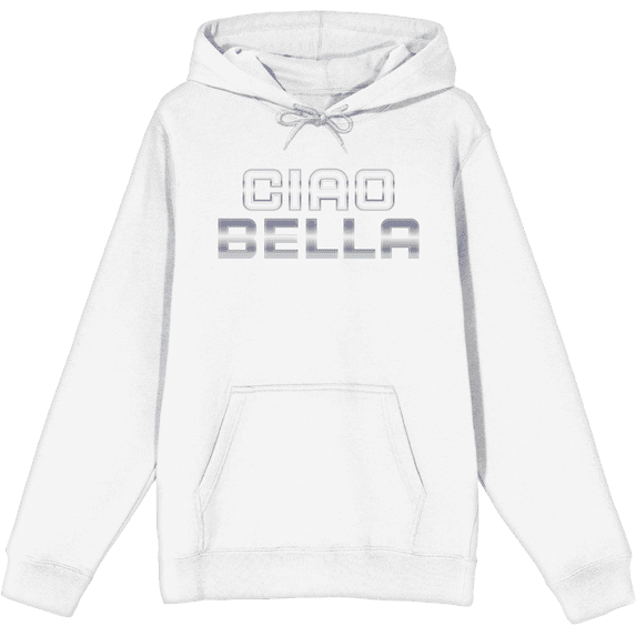 Ciao Bella Adult White Long Sleeve Hoodie-XL