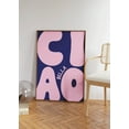 thumbnail image 1 of Ciao Bella Art Poster, Pink And Blue Bold Girly Preppy Home Poster Trendy Home Decor, Typography Poster Girly Bedroom Art Dorm Decor Art, Unframed Poster Size 12x18 F03.1.15l302, 1 of 4