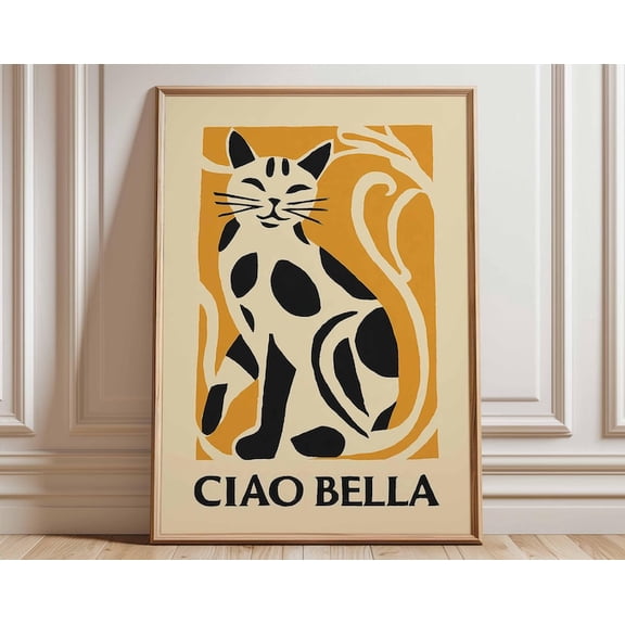 Ciao Bella Black Cat Wall Art Print