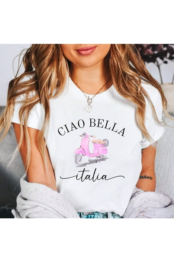 Ciao Bella Italia S1Hirt • Uni ft • Cute Italian Pink Vespa • Italian Vintage StY1Le S1Hirt • y Aesthetic Italhirt