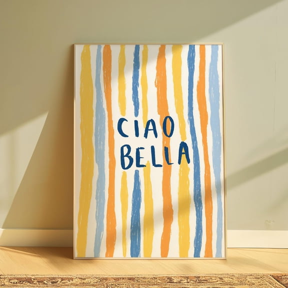 Ciao Bella Italian Minimal Wall Art, Unframed Paper Print Size 8x12