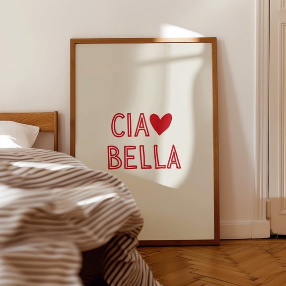 Ciao Bella Italian Typography Neutral Decor Wall Art