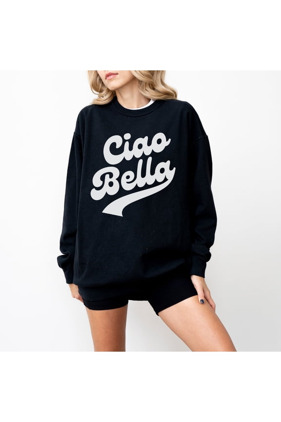 Ciao Bella Lightweight Crewneck T-Shirt Retro Italian Italia Pullover T-Shirt Gift for Her