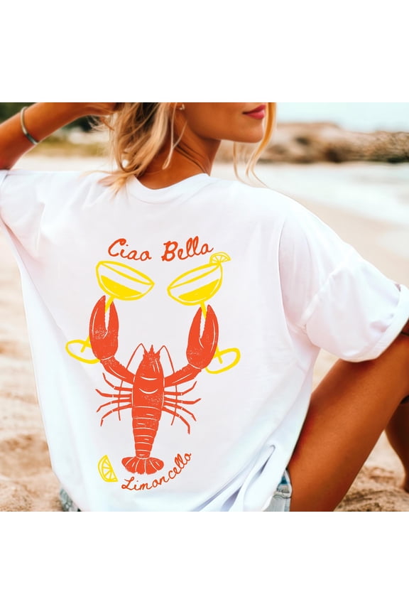 Ciao Bella Shirt Limoncello Dolce Vita Vibes Old Money Aesthetic Ocean Inspired Style Coastal Granddaughter Lobster Shirt Tomato Girl, Vintage Birthday Gift