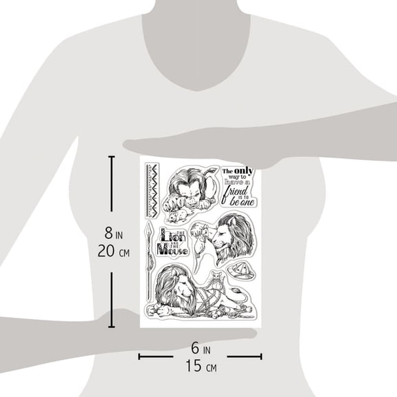 Ciao Bella Stamping Art Clear Stamps 6"X8"-The Lion & The Mouse, Aesop's Fables