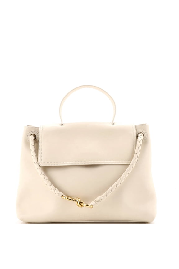 Pre-Owned Ciao Ciao Top Handle Bag Leather with Intrecciato Detail Medium By Rebag