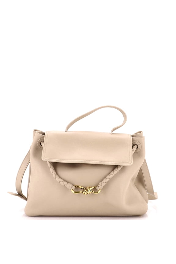 Pre-Owned Ciao Ciao Top Handle Bag Leather with Intrecciato Detail Medium By Rebag