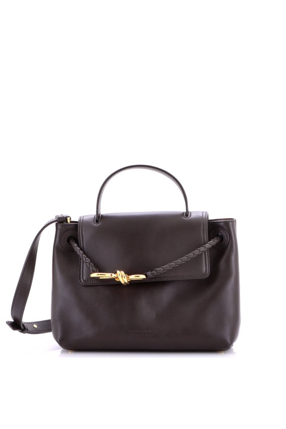 Pre-Owned Ciao Ciao Top Handle Bag Leather with Intrecciato Detail Small By Rebag
