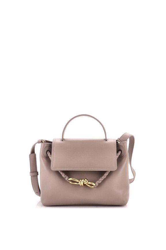 Pre-Owned Ciao Ciao Top Handle Bag Leather with Intrecciato Detail Small By Rebag