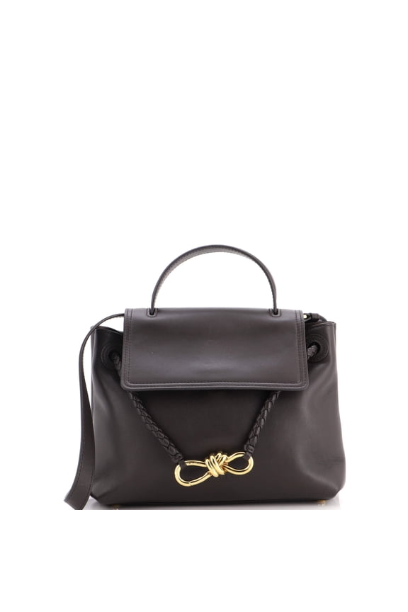Pre-Owned Ciao Ciao Top Handle Bag Leather with Intrecciato Detail Small By Rebag