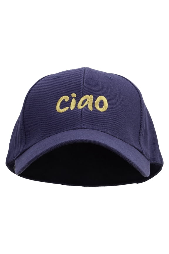 Ciao Embroidered Low Profile Washed Flex Cap - Navy OSFM