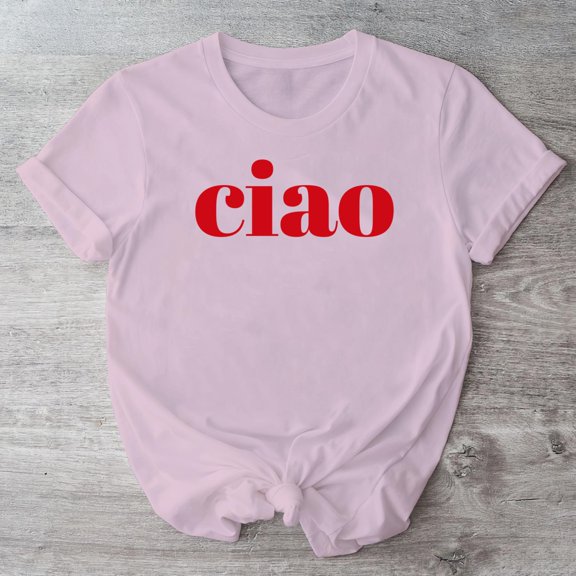Ciao Graphic T-Shirt, Italian Inspired Fashion Tee, Unisex Gray Shirt
