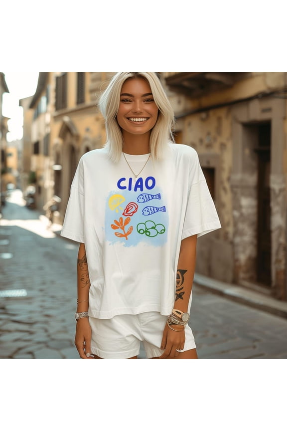 Ciao Graphic Tee, Fisherman Core Tee, Summer Tee, Italian Riviera Shirt, Summer Vacation Apparel, Preppy Coastal Tee, Beachy Tee, Unisex T-Shirt