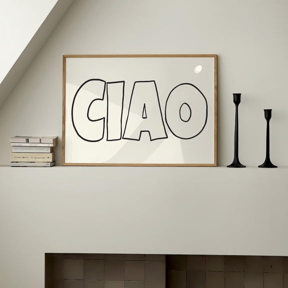 Ciao Italian Quote Aesthetic Kitchen Trendy Typography Poster Unframed Paper Print