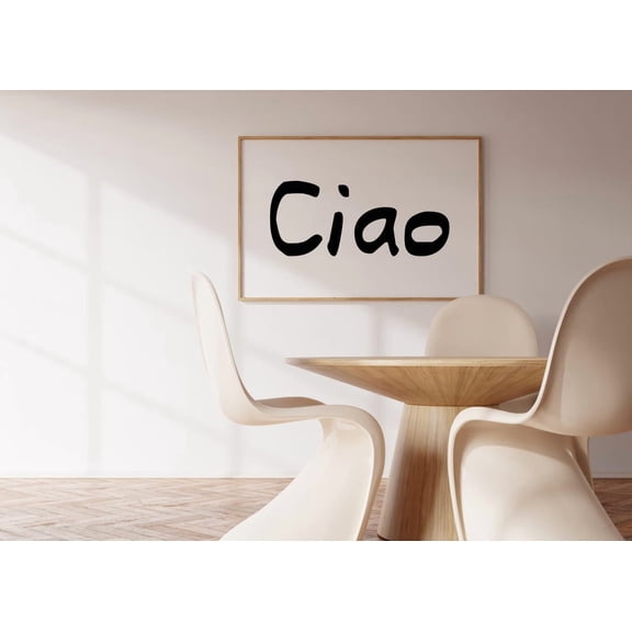 Ciao Italian Quote Minimalist Coastal Typography Wall Art , Poster Print Only