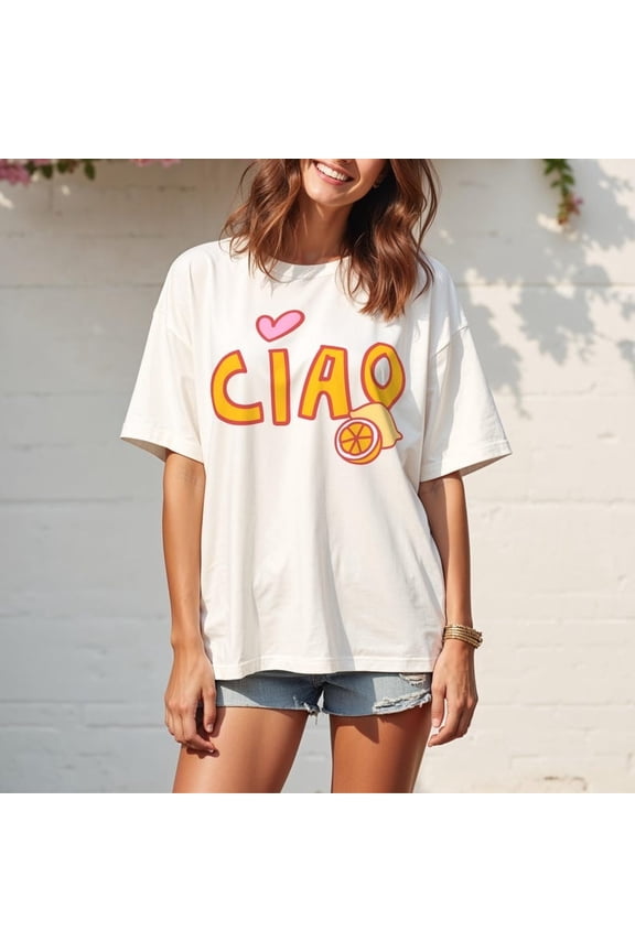 Ciao Lemon T-shirt, Italian Lemon Graphic Tee, Limoncello Shirt, Vintage Style, Ciao Bella Italy TShirt,