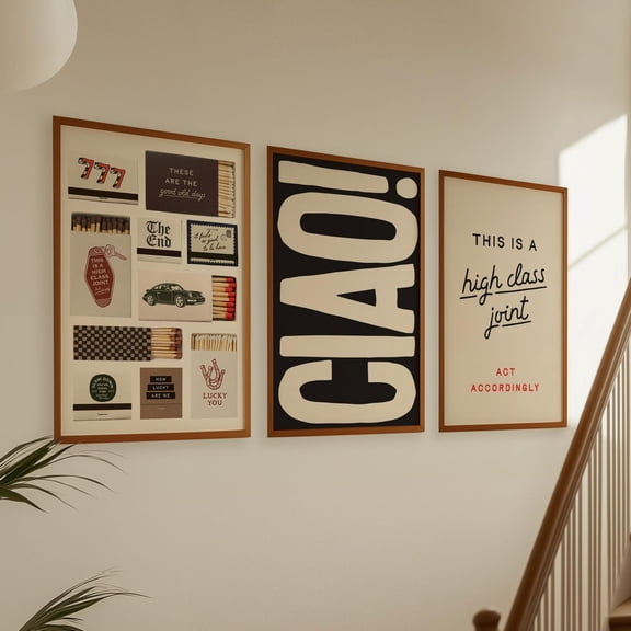 Ciao Matchbox High Class Joint Retro Wall Art Poster Set 3 Unframed Paper Print 20x30