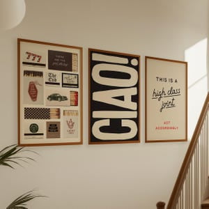 Ciao Matchbox High Class Joint Trendy Masculine Wall Art Set Set 3 Unframed Paper Print 20x30