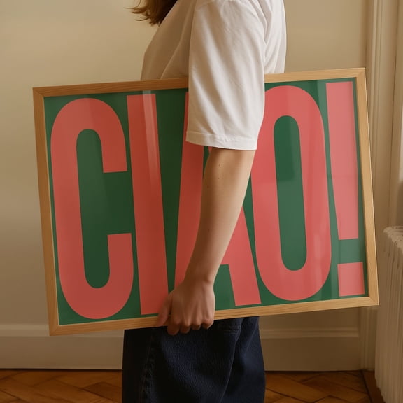 Ciao Retro Typography Poster, Italian Maximalist Wall Art