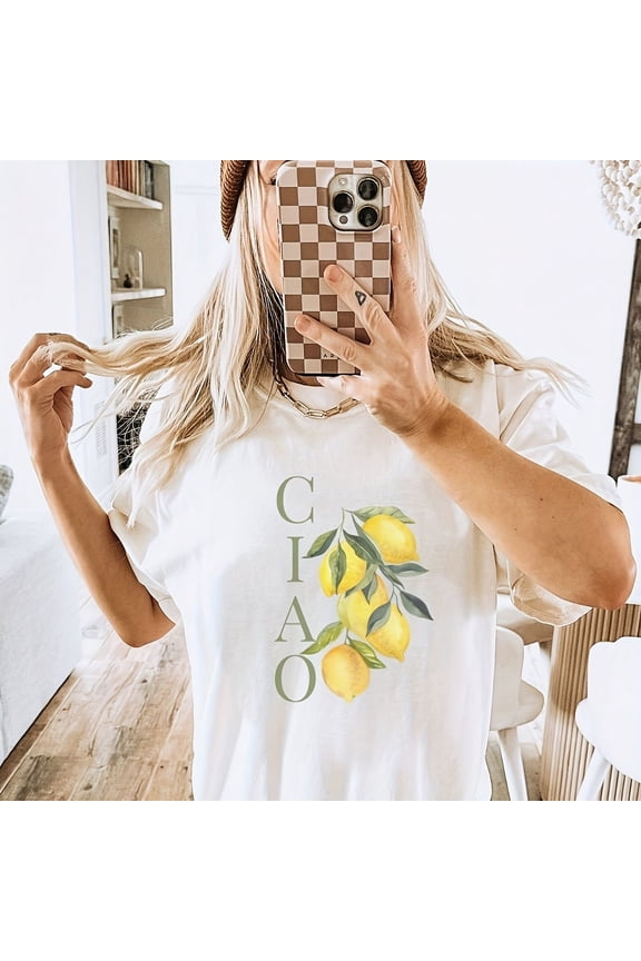 Ciao S1Hirt Italian Lemon Language Lover Gift Tea B1Otanil R Vation Summer Summer 90s Vintage Italy Gi Graphic Y2K79