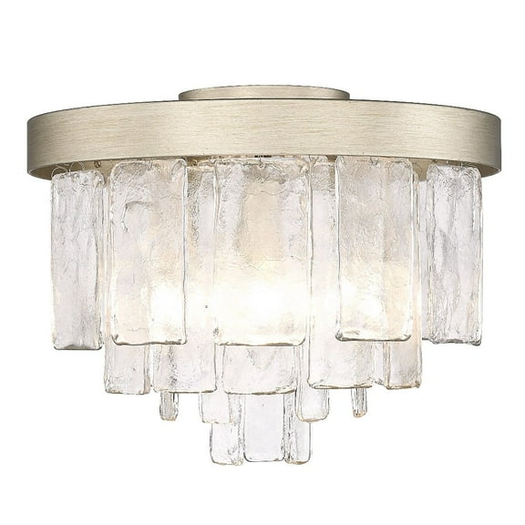 Golden Lighting Ciara 3-light Flush Mount in White Gold