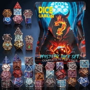 CiaraQ Mystery Metal DND Dice Set   7pc Blind Bag with Random Class & Funny DND Stickers   Metal Role Playing Dice for Dungeons and Dragons